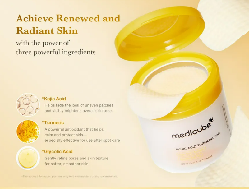 MEDICUBE Kojic Acid Turmeric Clarifying Pad [100 Pads]