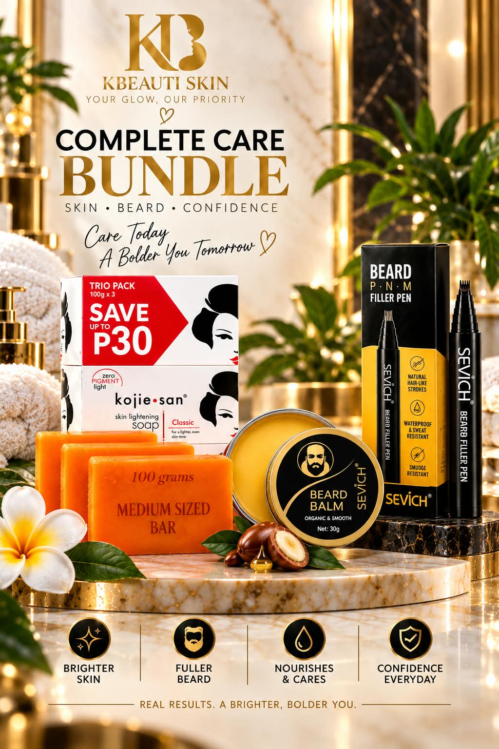Men's Complete Routine Bundle — Brighten, Fill &amp; Style
