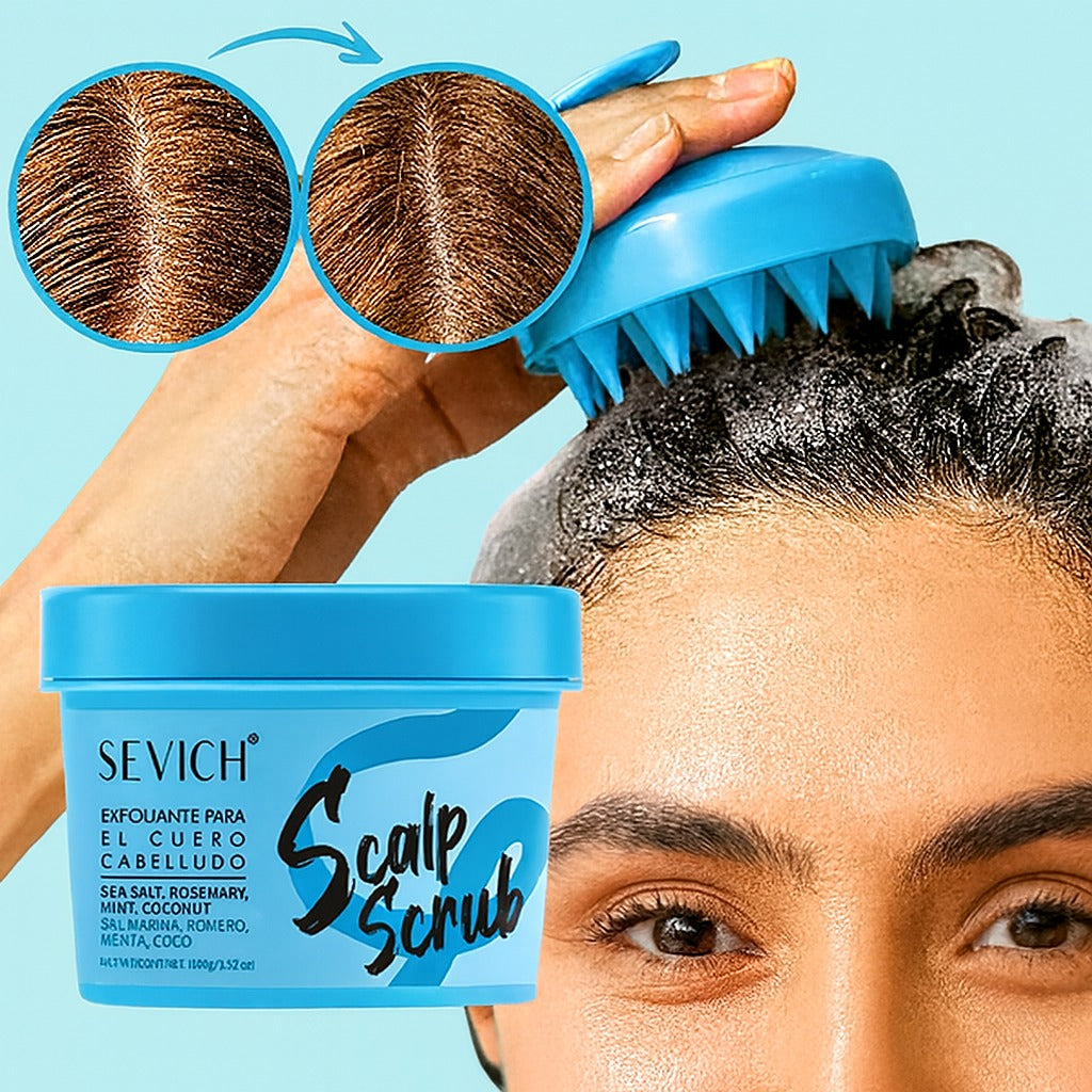 Sevich Scalp Scrub in use on scalp